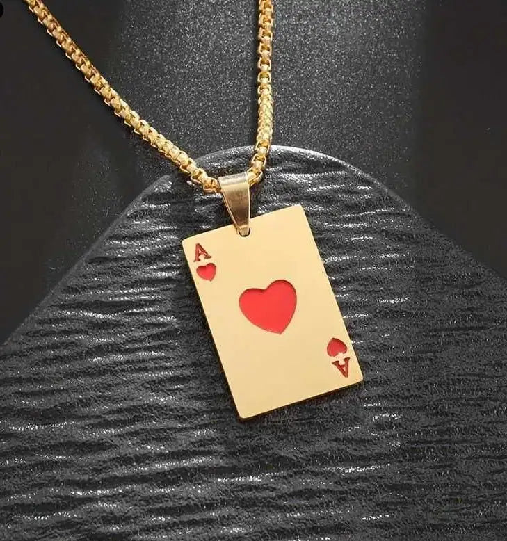 Couple Instagram Style Poker Pendant Necklace