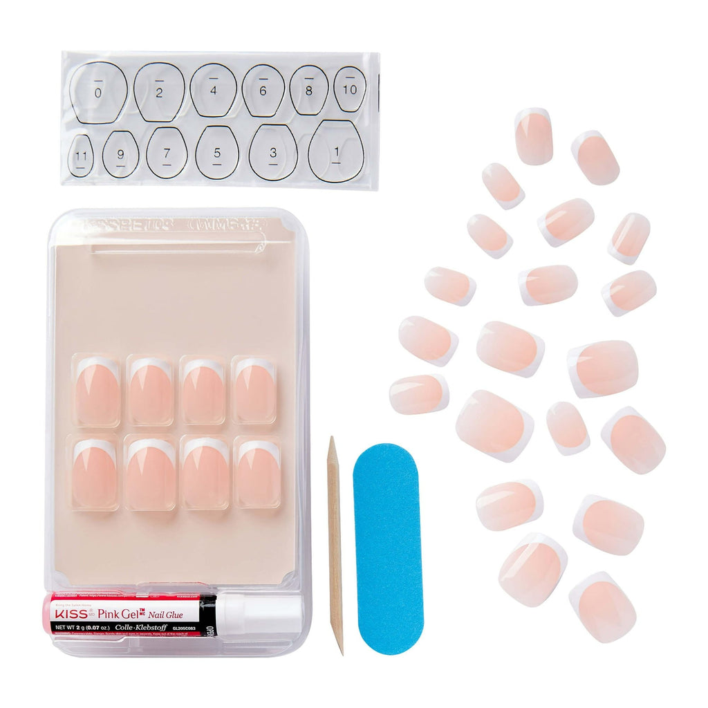KISS USA Salon Acrylic French Nail Kit, Bonjour, Short EasyOptionXY LLC