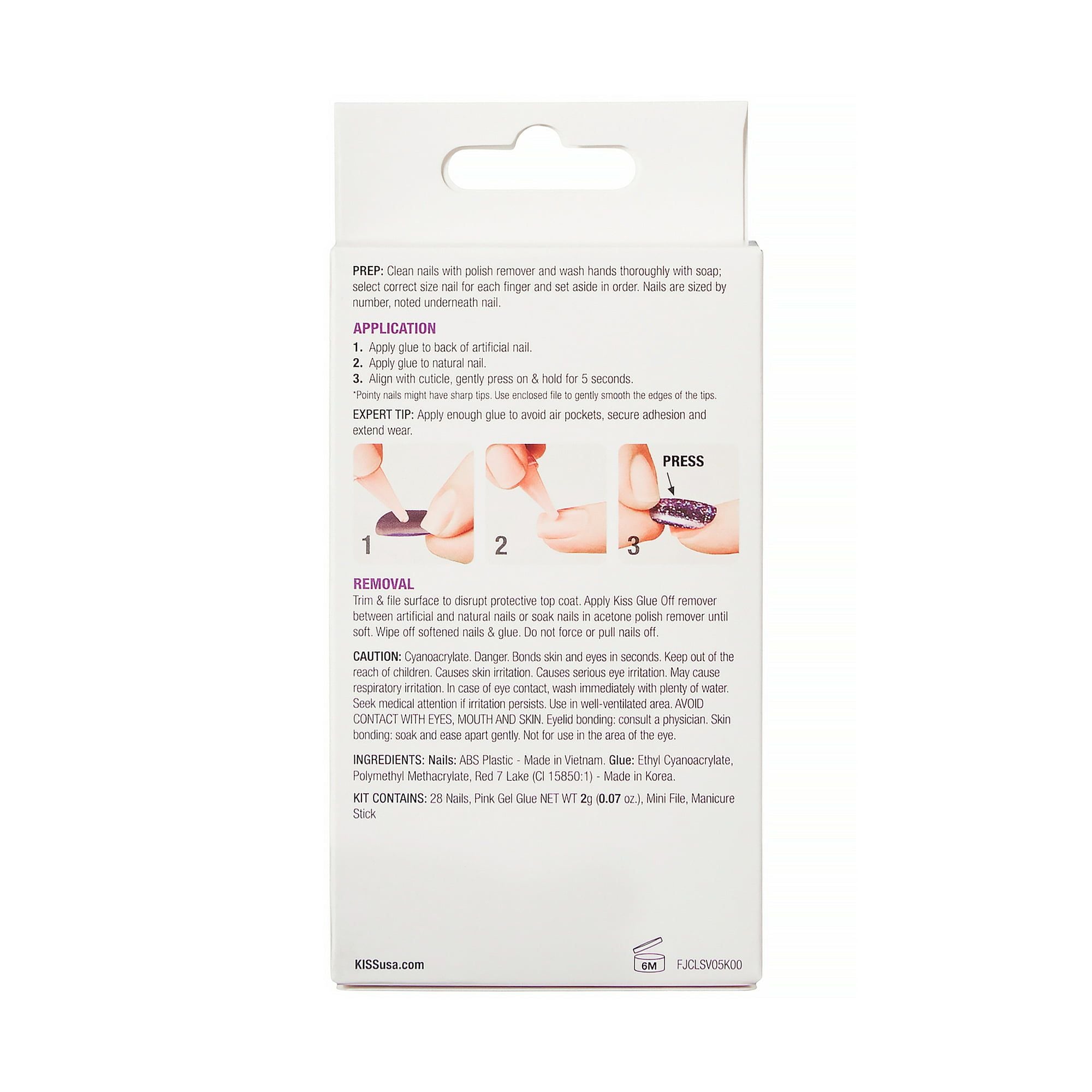 KISS Jelly Fantasy Medium Coffin Glue-On Nails, Glossy Medium Purple, 28 pieces EasyOptionXY LLC