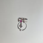 Red Zircon Cross Open Ring Pi-Mart