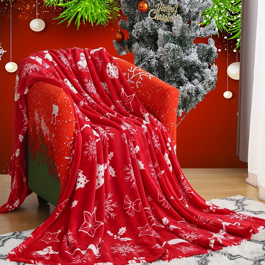 1pc Christmas Plush Bed Blanket, Soft Comfortable Blanket For Sofa Office Bed Camping Travelling Christmas Gift Lootquake LLC