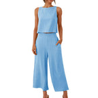 Sleeveless Wide Leg Trouser Set Lootquake LLC