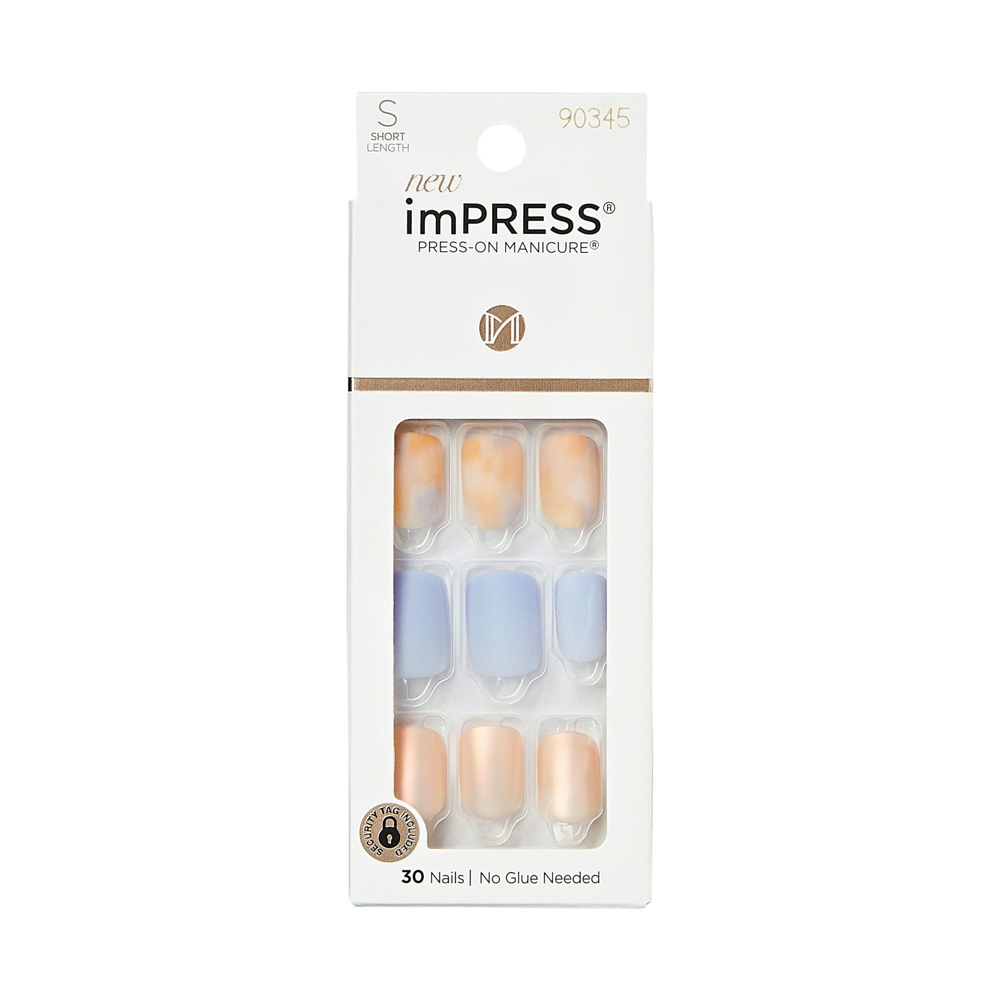 Square Gel Press-On Nails, Matte Medium Blue, 30 Pieces EasyOptionXY LLC