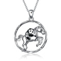 925 Sterling Silver Horse and Panda Running Horse Pendant Necklace Jewelry Lootquake LLC