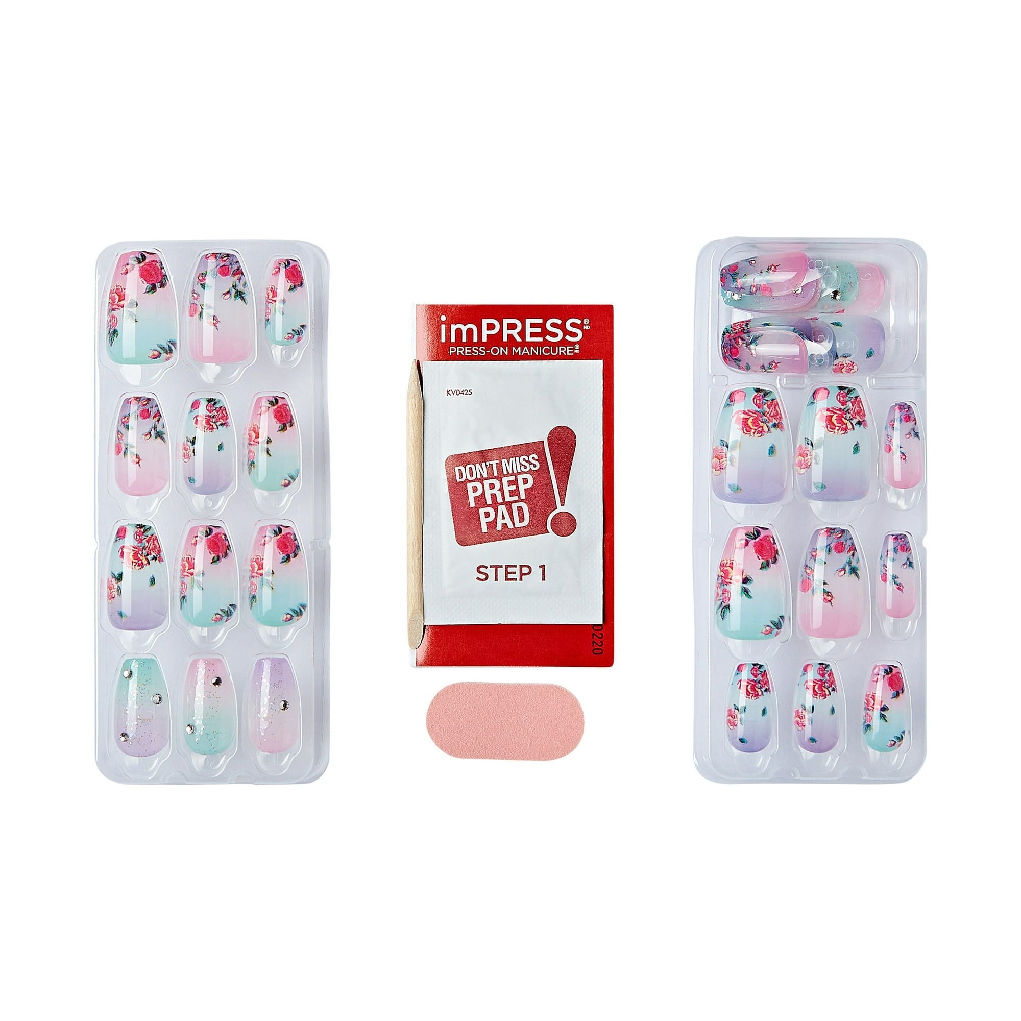 LoveShackFancy x imPRESS Limited Edition Medium Coffin Press-On Nails, Purple, 30 Pieces EasyOptionXY LLC