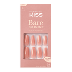 KISS Bare but Better Sculpted Nude Fake Nails, Nude Glow, 28 Count