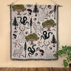 1pc Woven Double-sided Multifunctional Blanket Bohemian Tapestry Hippie Room Decoration Abstract Animals Plants Blanket Tassel Woven Blanket Sofa Blanket Outdoor Hiking Backpack Beach Travel Decoration Blanket Woven Picnic Bl Lootquake LLC