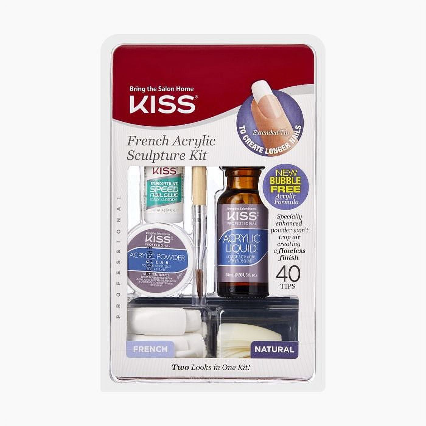 KISS French Acrylic Nail Kit Complete Set, Press on Nails, Fake Nails EasyOptionXY LLC