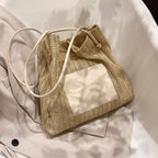 Hobo straw bag, women's summer versatile straw bag, fashionable shoulder hobo bag, large capacity tote bag - SJB-DIAMOND ELITES