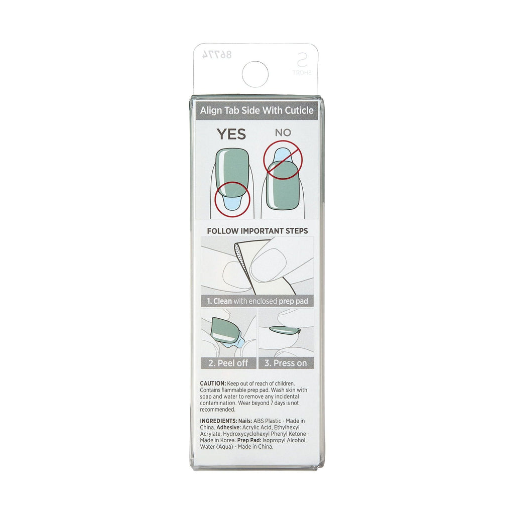 KISS imPRESS Color Long-Lasting Short Square Press-On Nails, Solid Green, 30 Pieces EasyOptionXY LLC