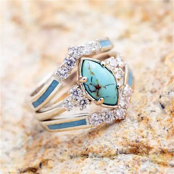 Achieving Dreams Turquoise Ring Set Pi-Mart