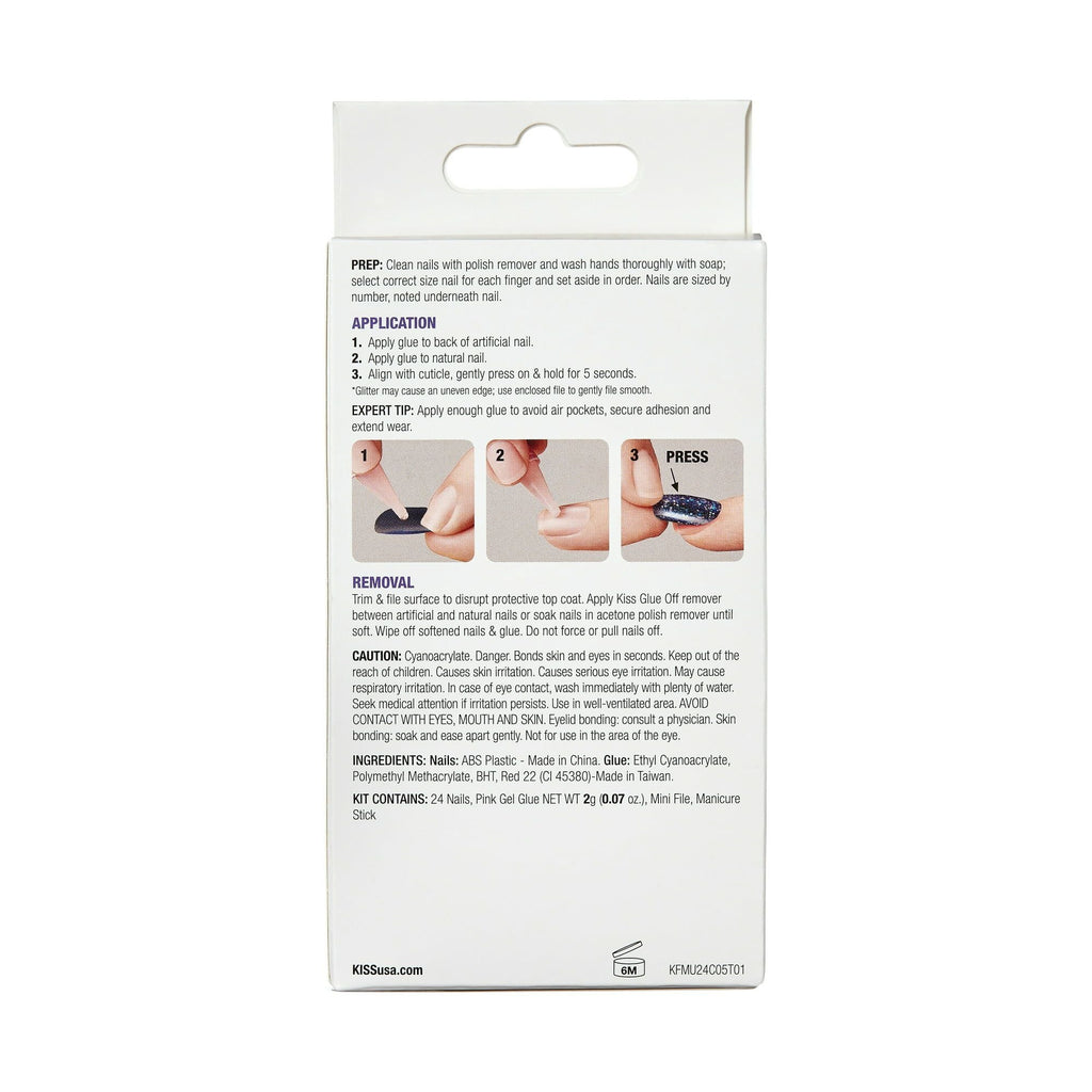 KISS Gel Fantasy Medium Square Glue-On Nails, Glossy Medium Pink, 28 pieces EasyOptionXY LLC