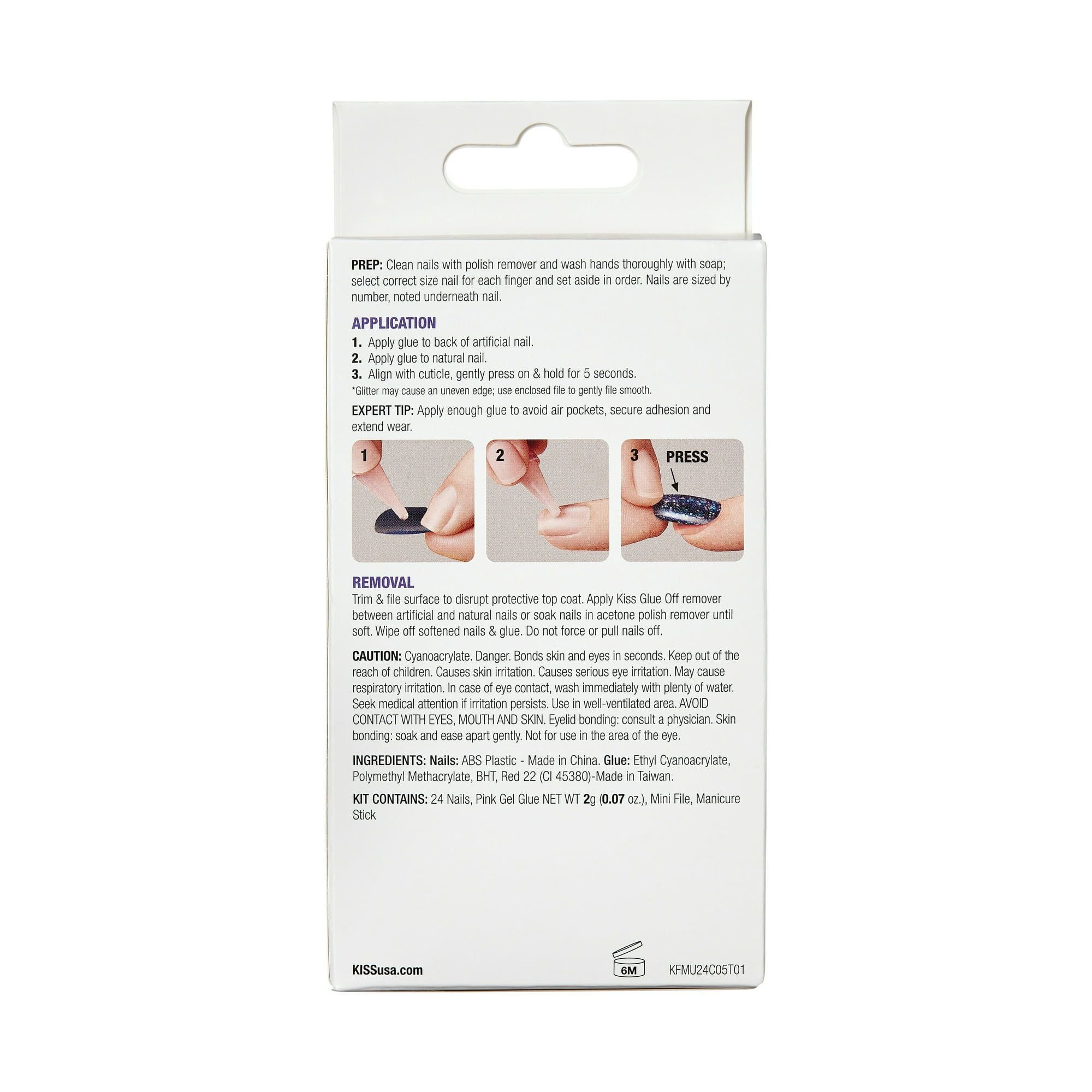 KISS Gel Fantasy Medium Square Glue-On Nails, Glossy Medium Pink, 28 pieces EasyOptionXY LLC