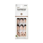 KISS imPRESS 'For the Night' Press-On Nails, Black Tip, Medium Length, Coffin Shape, 33 Ct. EasyOptionXY LLC
