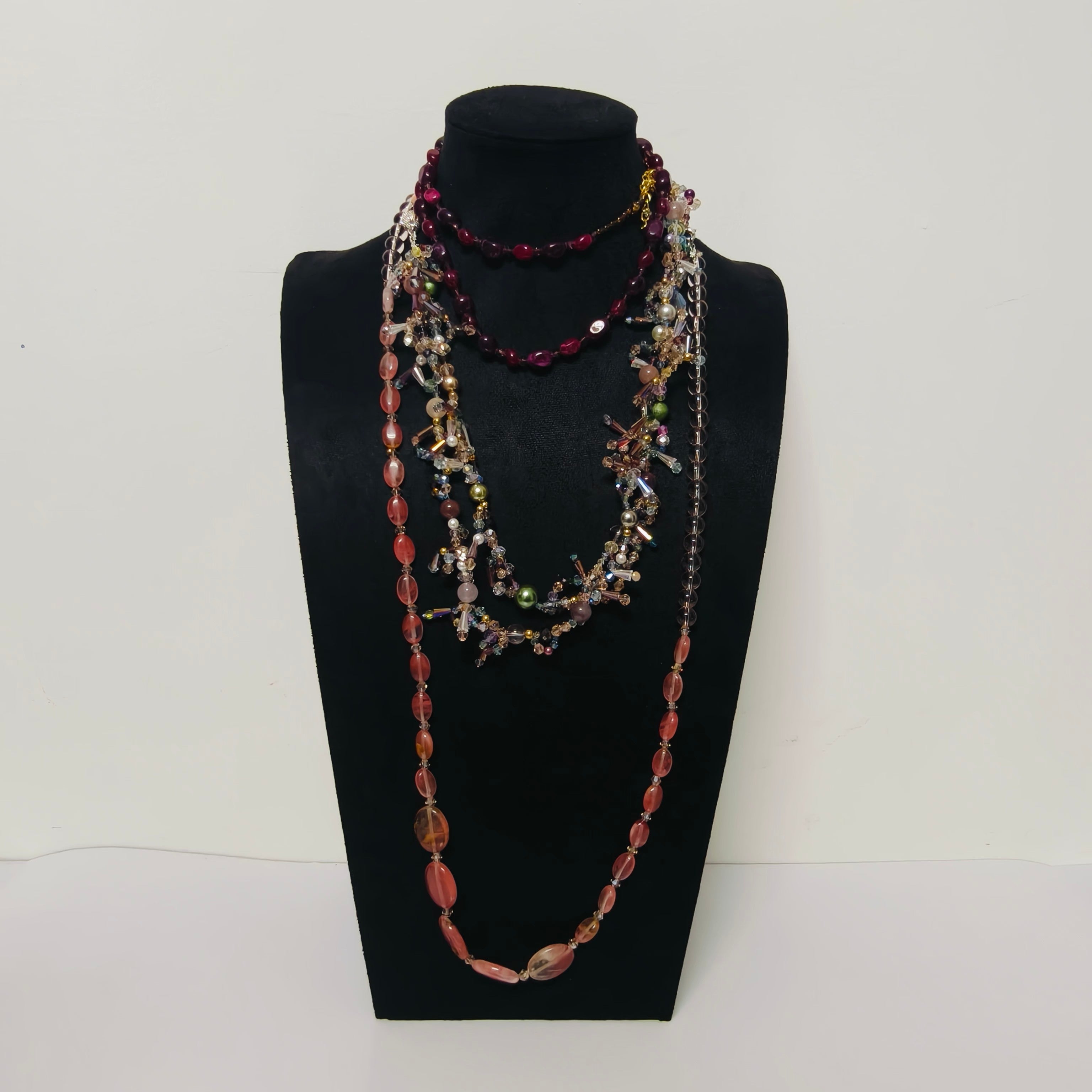 Handmade Premium Crystal Necklace |  Artisan Woven Jewelry with Alloy Accents  | Elegant Sparkling Statement Necklace for Women (MAC344)
