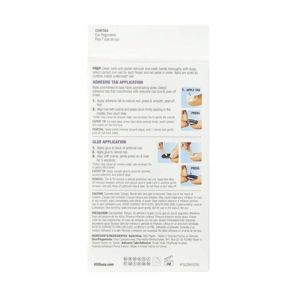 KISS Gel Fantasy Ready-to-Wear Fake Nails, 'Ab Fab', 28 Count EasyOptionXY LLC