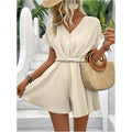 Women's Batwing Sleeve Kinked One-piece Shorts Pi-Mart