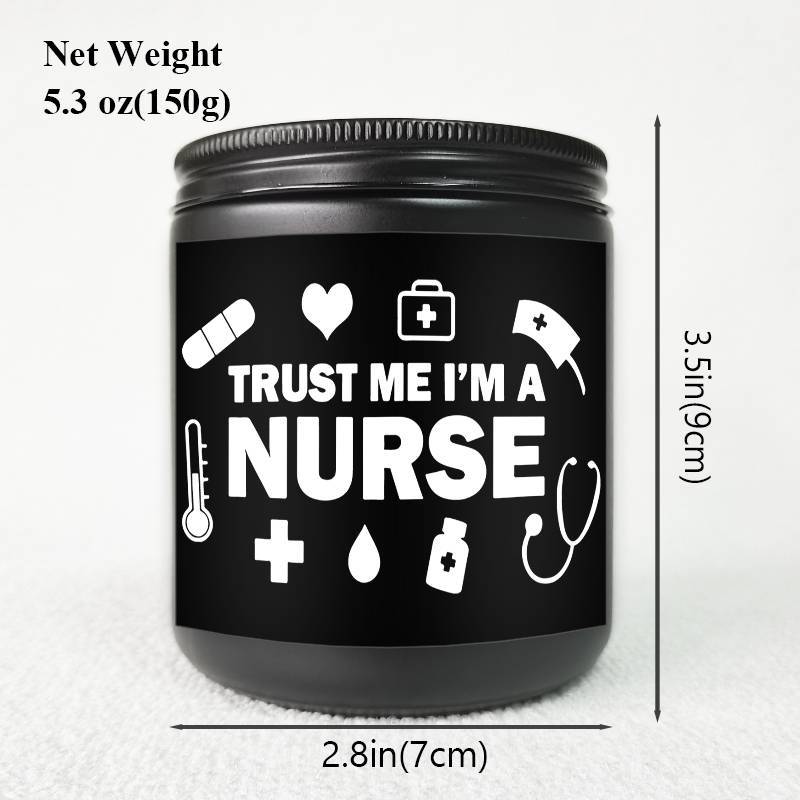 1pc Lavender Scented Candle 5.3oz - "Trust Me, I'm a Nurse" Design with Medical Symbols | Heartfelt Gift for Nurses, Nurse Appreciation, Graduation, Birthdays, Christmas | Soy Wax, Glass Container Lootquake LLC