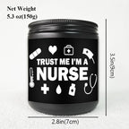 1pc Lavender Scented Candle 5.3oz - "Trust Me, I'm a Nurse" Design with Medical Symbols | Heartfelt Gift for Nurses, Nurse Appreciation, Graduation, Birthdays, Christmas | Soy Wax, Glass Container Lootquake LLC