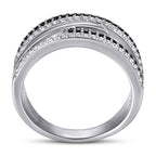 Women's Fashion Wide Cross Ring In Sterling Silver Pi-Mart