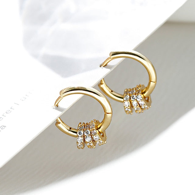Stainless Steel Minimalist Huggie Hoop Earrings Pi-Mart