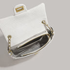 Small square crossbody purse, chain shoulder bag, fashionable snake pattern crossbody small square bag