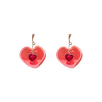 925 Silver Needle Crystal Love Sweet Peach Earrings Lootquake LLC