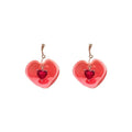 925 Silver Needle Crystal Love Sweet Peach Earrings Lootquake LLC