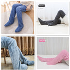 Over Knee High Fuzzy Long Socks Winter Warm Cold Leg Knee Joint Cold-proof Stockings Home Floor Sleeping Socks Pi-Mart