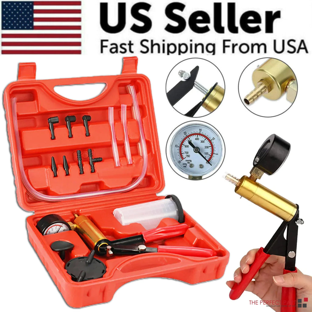 Hand Held Vacuum Pressure Pump Tester Set Brake Fluid Bleeder Bleeding Kit + Box Pi-Mart