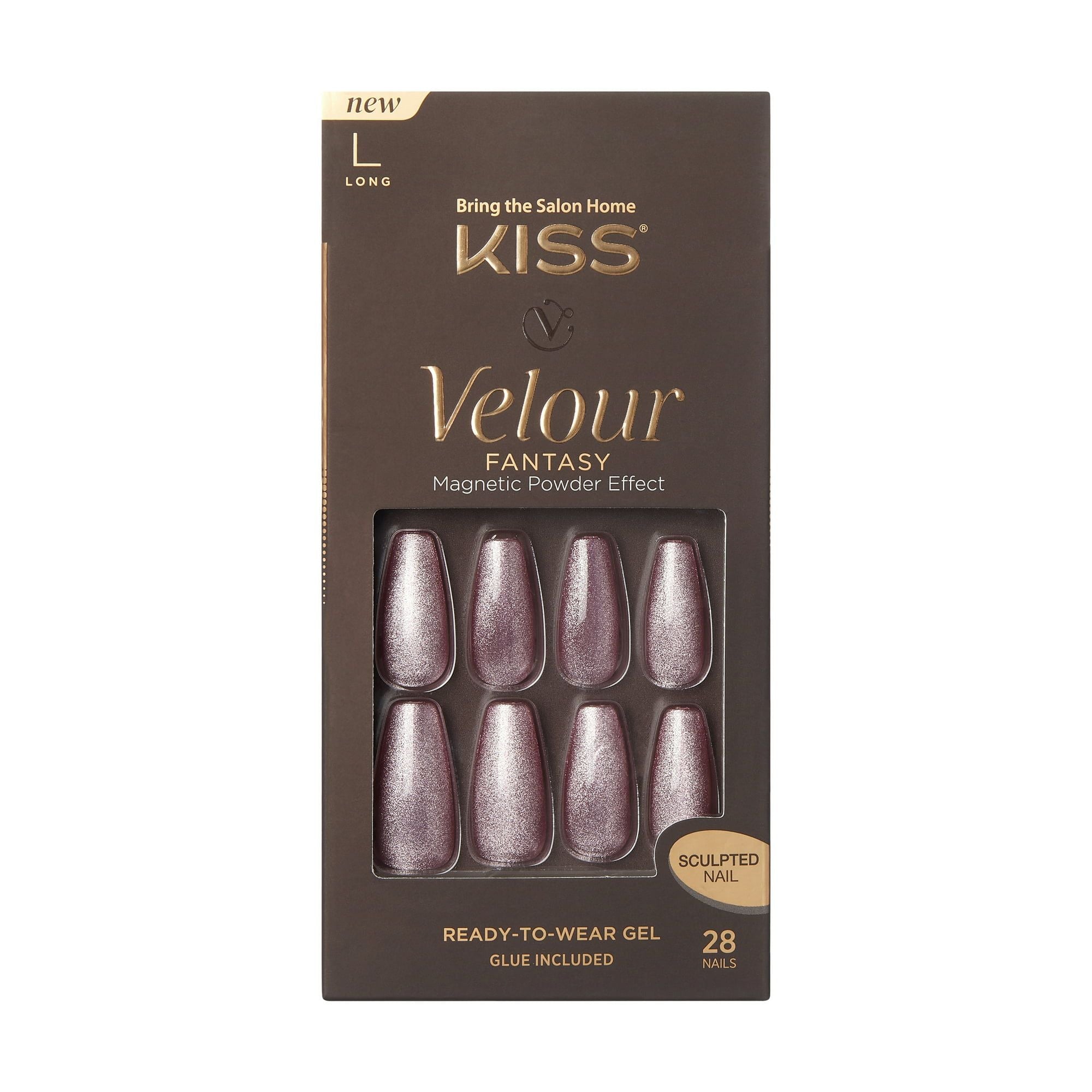 KISS Velour Fantasy Ready-To-Wear Sculpted Gel Nails, 'Velvety', 28 Count EasyOptionXY LLC