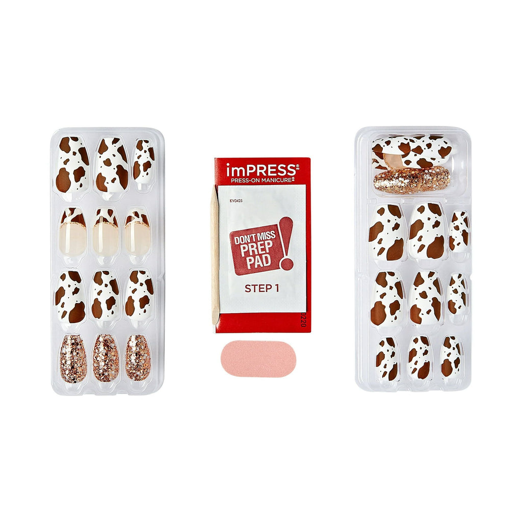 KISS imPRESS Medium Coffin Gel Press-On Nails, Matte Medium Brown , 30 Pieces EasyOptionXY LLC