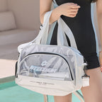 PVC transparent swimming storage bag, wet and dry separation sports beach bag, large capacity fitness bag, Transparent travel tote bag for women - SJB-DIAMOND ELITES