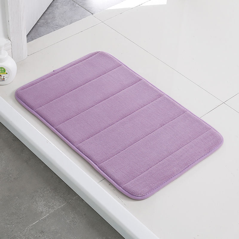 Home Bath Mat Coral Fleece Bathroom Carpet Water Absorption Non-slip Memory Foam Absorbent Washable Rug Toilet Floor Mat Pi-Mart