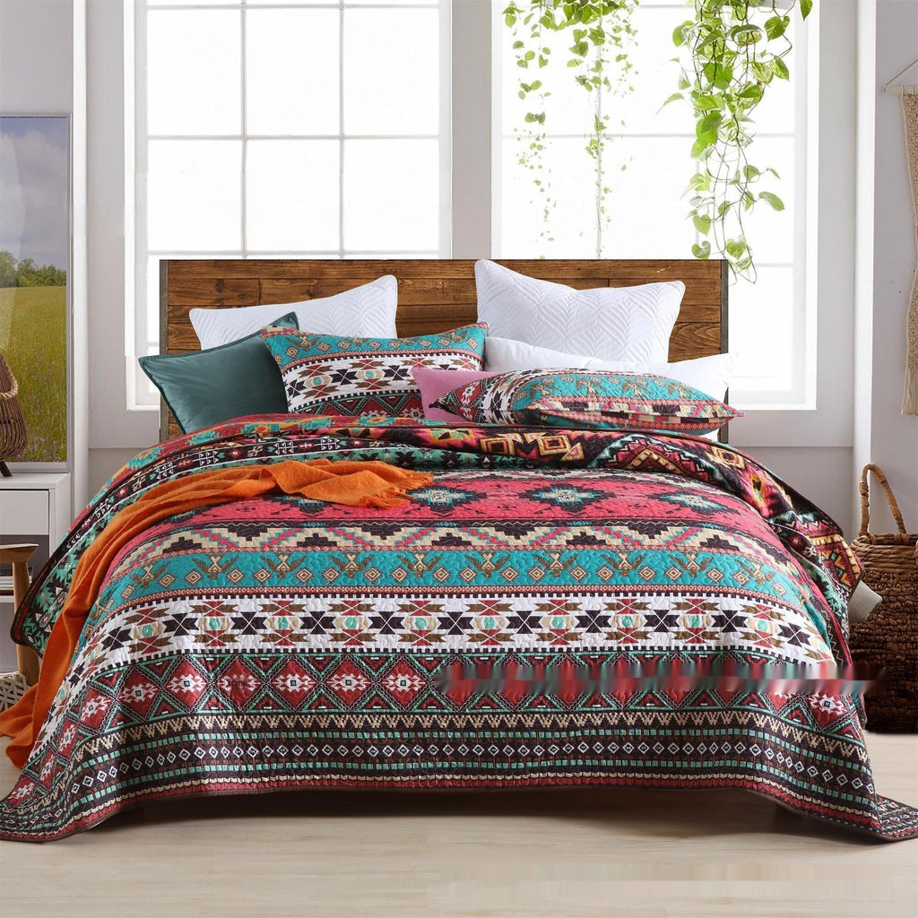 Brushed Fabric Quilted Bed Cover High Quality Polyester Cotton Three-piece Set Pi-Mart