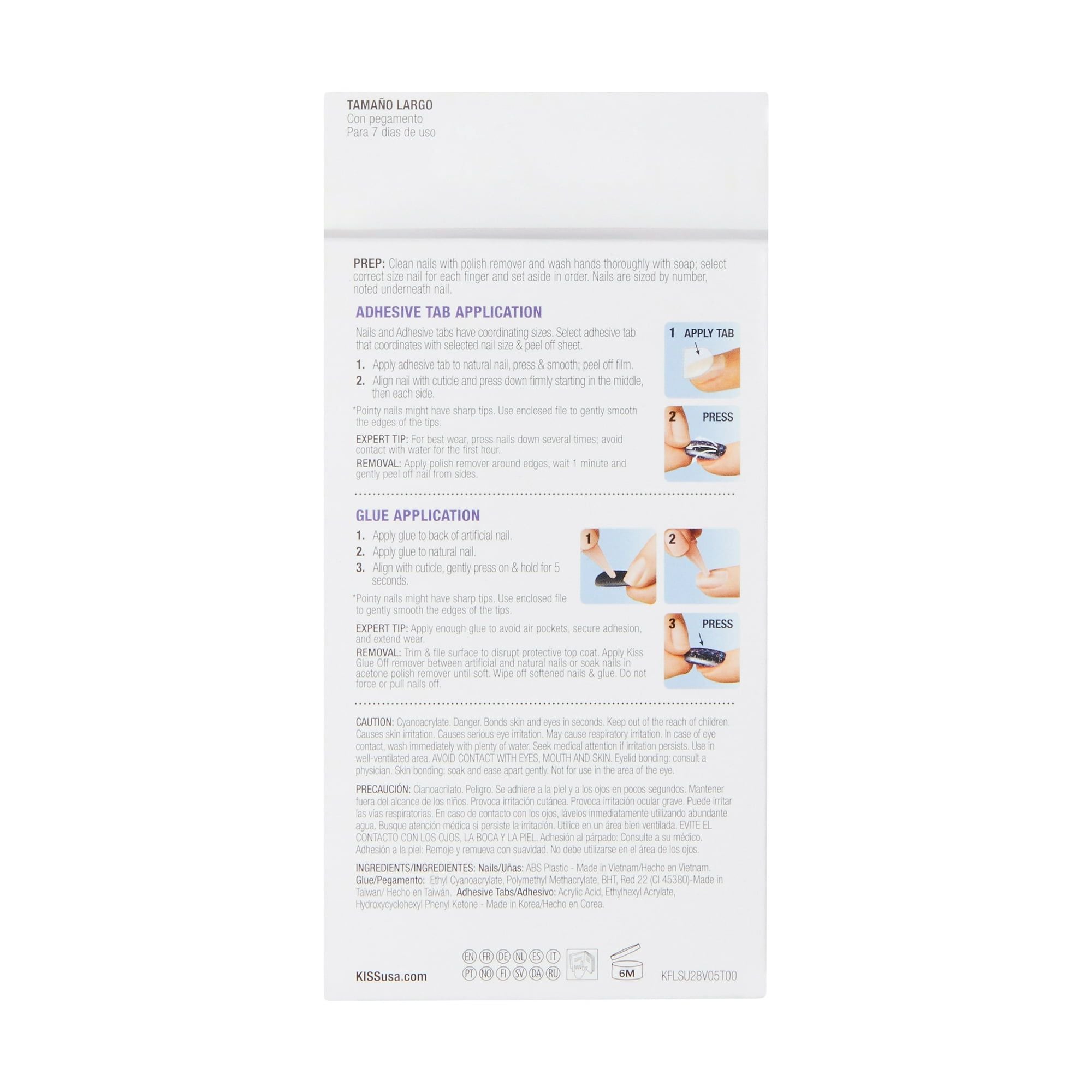 KISS Gel Fantasy Sculpted Fake Nails, 'Sunshine Beauty', 28 Count