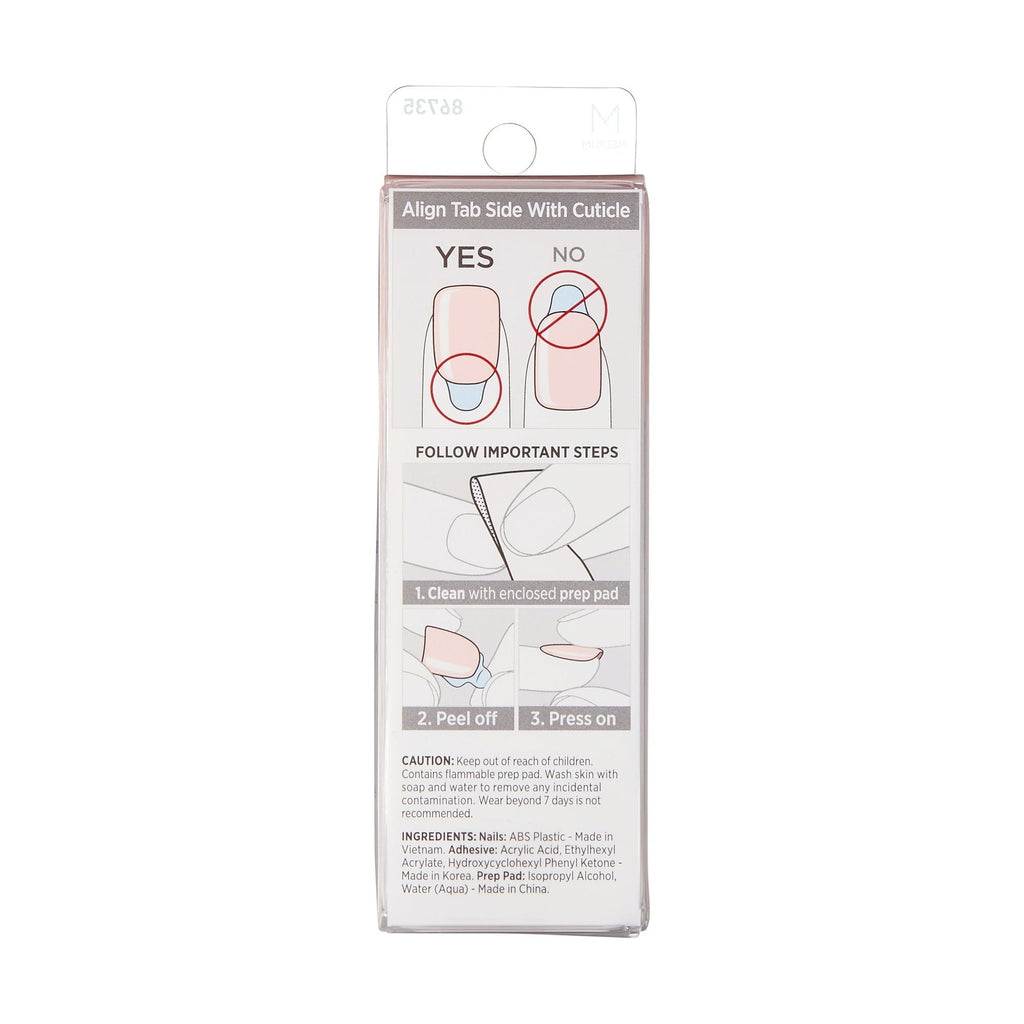KISS imPRESS Color Long-Lasting Medium Coffin Press-On Nails, Solid Pink, 30 Pieces