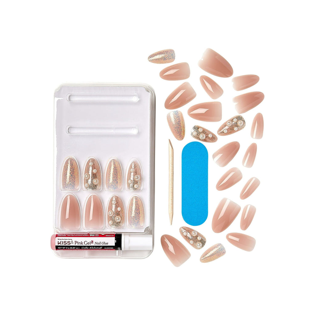 Marilyn Monroe x KISS Limited Edition Medium Almond Glue-On Nails, Nude, 28 Pieces