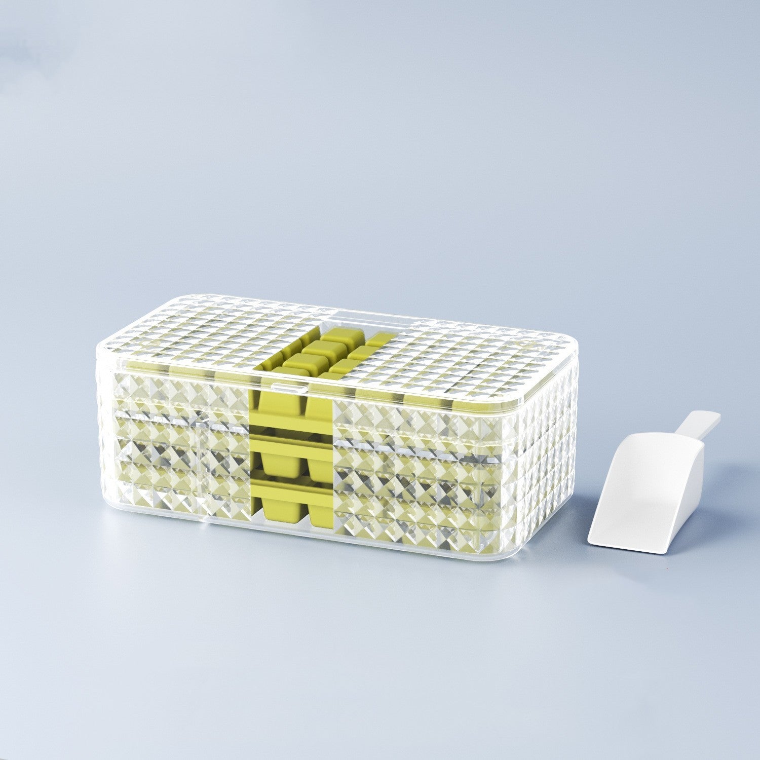 Large New Silicone Square Ice Mold Ice Cube Trays Lid Mold Storage Box Creative Tool Ice Cube Maker Cool Drinks Kitchen Bar Pi-Mart