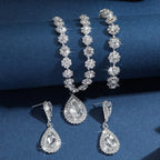 Diamond Necklace Earrings And Bracelet Three Piece Jewelry Set Pi-Mart