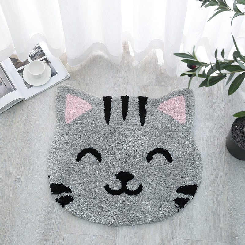 Cartoon Bathroom Door Non-slip Absorbent Flocking Floor Mat Pi-Mart