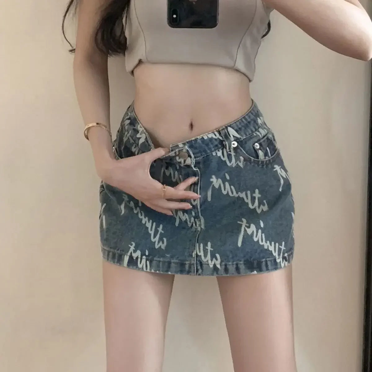 With Pocket Coquette Mini Woman Denim Skirt Sexy Casual Clothing Trend 2025 Y2k Vintage Summer V Short Jeans Skirts for Women Purplish Diva