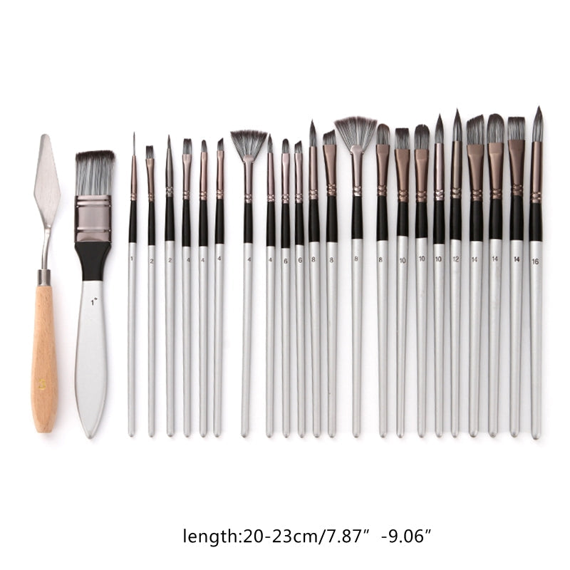 Silver-grey Rod Pen Curtain Oil Paint Brush Gouache Watercolor Paint Brush Pi-Mart