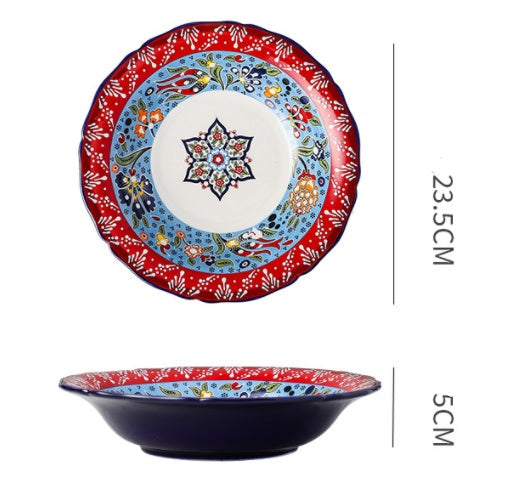 Underglaze Ceramic Tableware Bohemian Household Dishes Pi-Mart