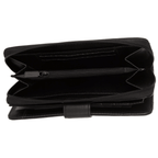 Julia Buxton Women's Heiress Checkbook Wallet Leather, Black