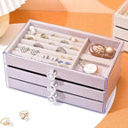 Multi-layer anti-oxidation jewelry box, earrings necklace bracelet jewelry storage box large capacity - SJB-DIAMOND ELITES