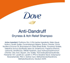 Dove Anti Dandruff Shampoo; DermaCare Dry Scalp Treatment with Pyrithione Zinc for Dry Scalp; 12 oz