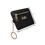 XOXO Women's Mini Black Saffiano Leather Key Card ID Coin Case Wallet