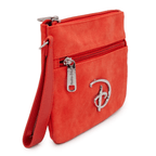 Buckle-Down Women's Disney Wallet, Double Pocket Wristlet, Disney Signature D Silver Logo, Red, Vegan Leather EasyOptionXY LLC