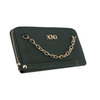 XOXO Women's Small Magenta Saffiano Leather Sleek Zip Wallet withChain & Wristlet EasyOptionXY LLC